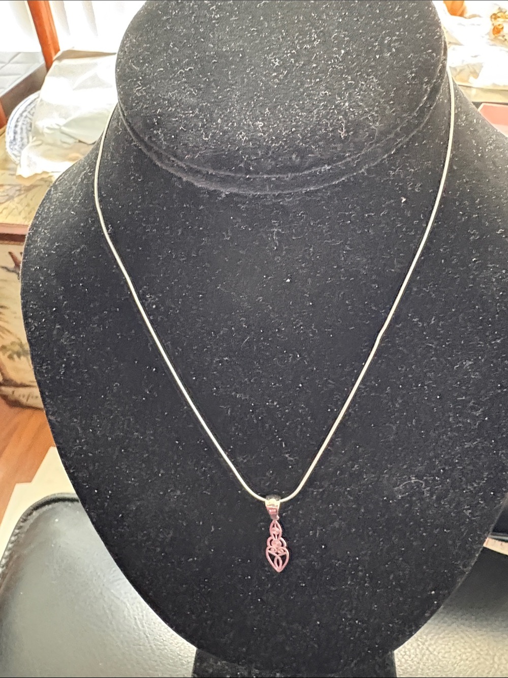 Sterling Silver Necklace with Silver Celtic -inspire Silver  Knot  Work Pendant
